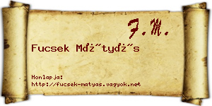 Fucsek Mátyás névjegykártya